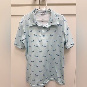 Blue Quail Youth Boy Light Blue Flamingo Shirt